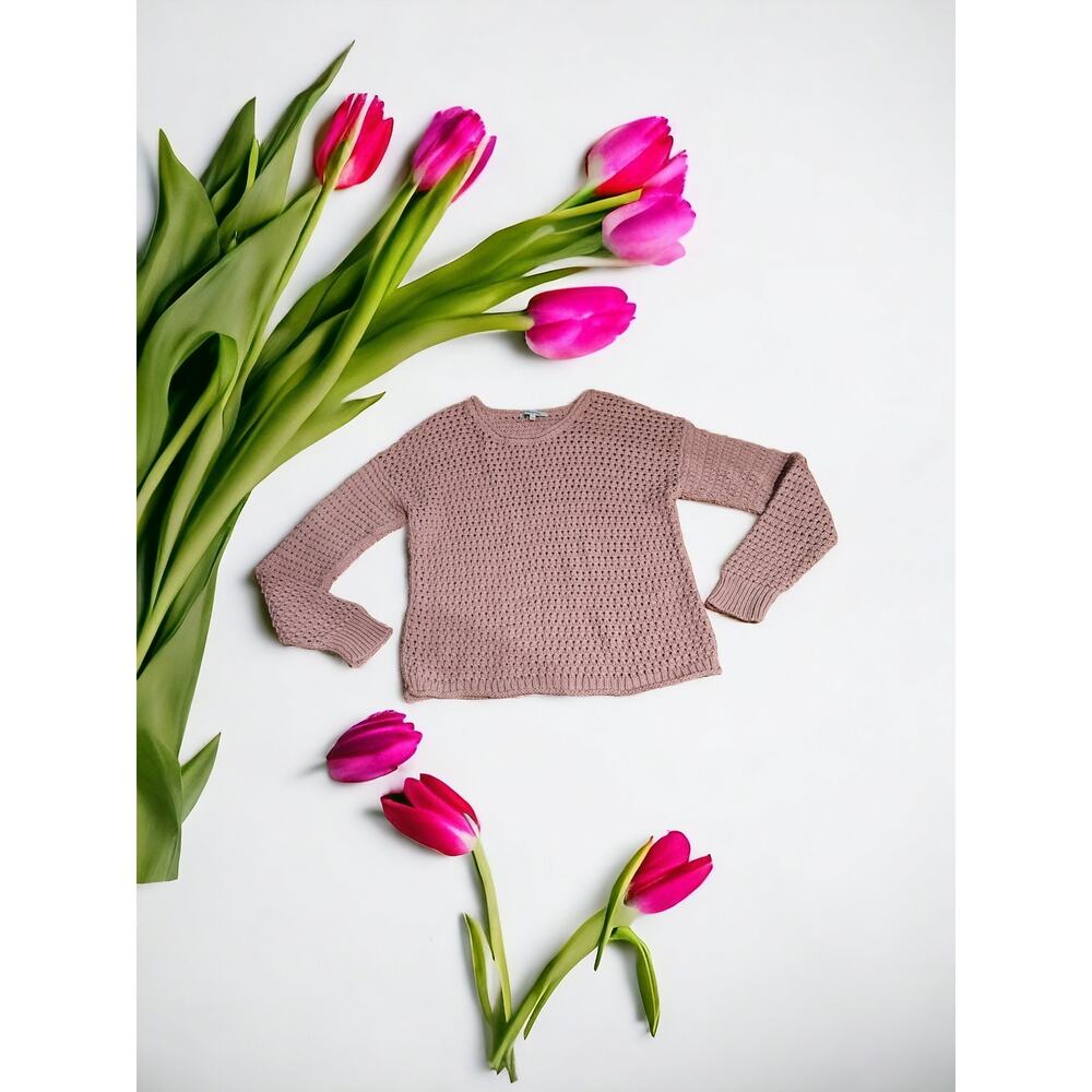 Madewell Mauve Pink Open-Knit Sweater